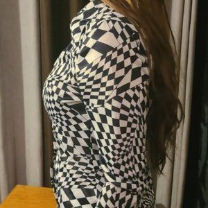 Retro Black and White Blouse